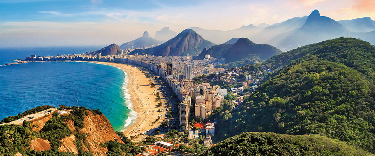 Copacabana Beach and Ipanema beach in Rio de Janeiro, Brazil
